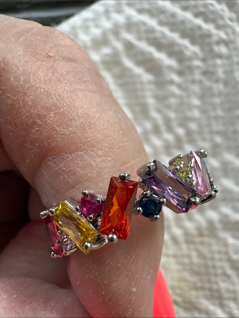 Multi-Color Crystal Statement Ring - Women Jewelry